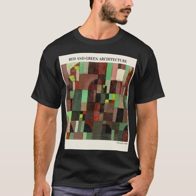 Camiseta ARQUITETURA VERDE E VERDE por Paul Klee, Abstrato (Frente)