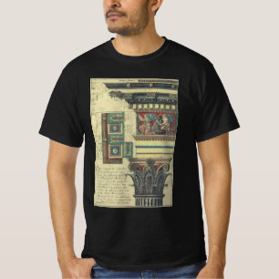 Camiseta Arquitetura Vintage, Coluna com Relevo de Cornija