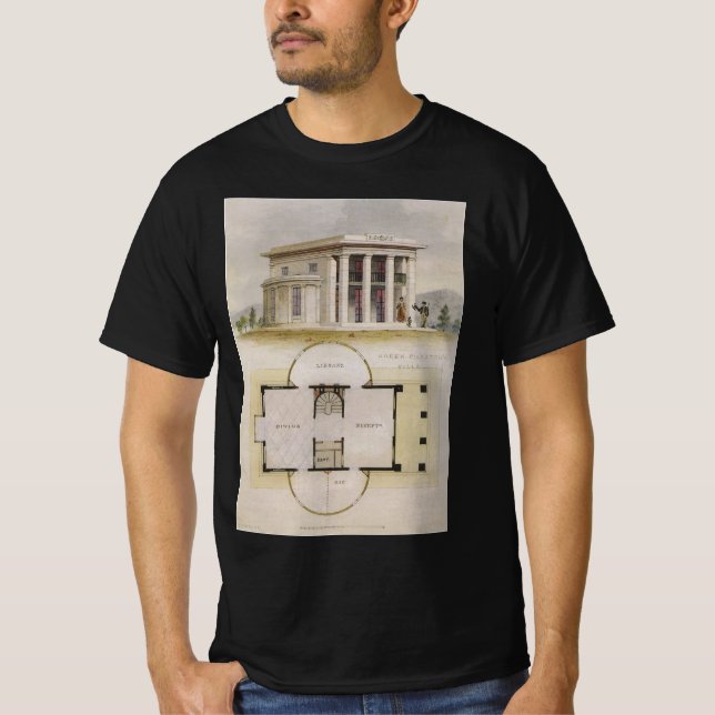 Camiseta Arquitetura Vintage, Planta Baixa e Villa Grega (Frente)