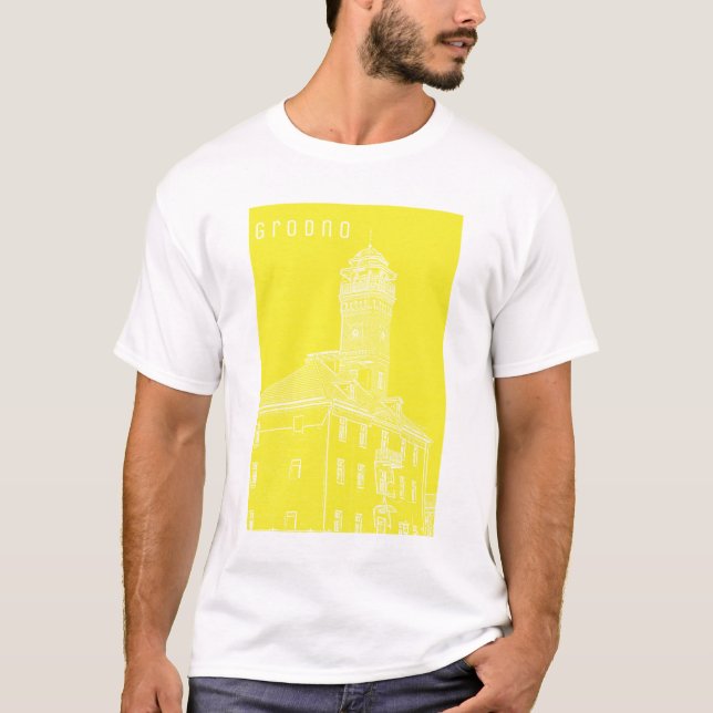 Camiseta Arquiteturas de Grodno Belarus Visualizam Torre de (Frente)