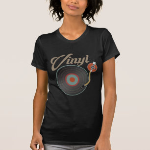 Camiseta Arquivo Vinyl Record Turntable Style Música Retro