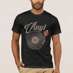 Camiseta Arquivo Vinyl Record Turntable Style Música Retro 