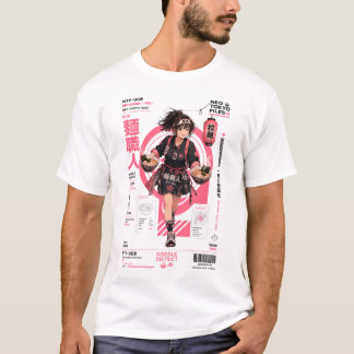 Camiseta Arquivos do Neo Tóquio 008 –Ramen Anime Rua Japone