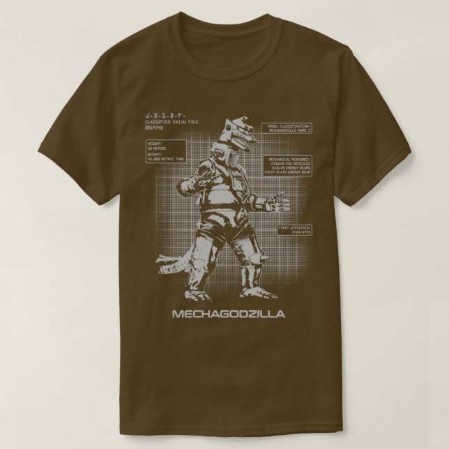 CAMISETA ARQUIVOS MECHAGODZILLA KAIJU (Frente do Design)