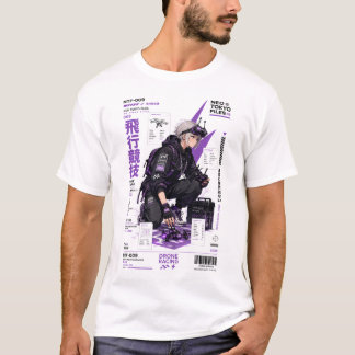 Camiseta Arquivos Neo Tokyo 009 – Cyberpunk FPV Anime Techw