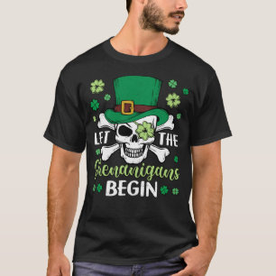 Camiseta Arr ish Pirate Skull Deixe Os Shenanigans Começare