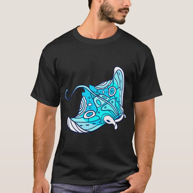 Camiseta arraia azul (Manta) (Frente)