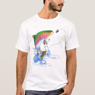 Camiseta Arrancando Arco Arco-Íris Escuro de Pesca