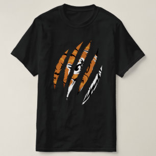 Camiseta arranhão do tigre face do tigre