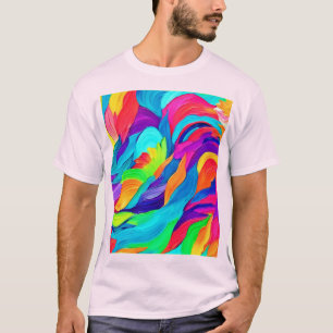 Camiseta Arranque Arco-Íris Vibrante Abstrato