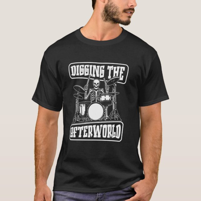 Camiseta Arrastando Esqueleto - Tambores Tambores Percussão (Frente)