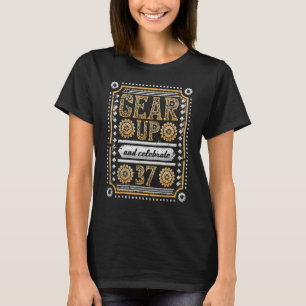 Camiseta Arraste E Celebra o 37º Aniversário Steampunk