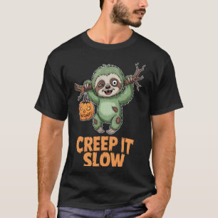 Camiseta Arraste-se Devagar Preguiça Zumbi Bonito Divertido