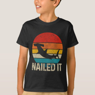 Camiseta Arrasto-Cabeça-De-Hammerhead Tubarão-Vintage Engra