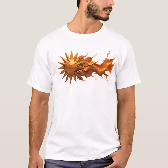 Camiseta Arrebatadora Impressão Criativa de SOL ABSTRATO (Frente)