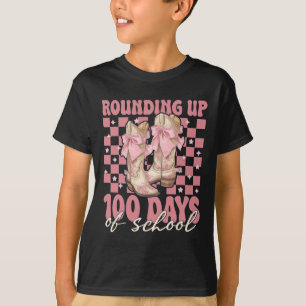 Camiseta Arredondando 100 Dias De Escola Laço Cor-de-rosa C