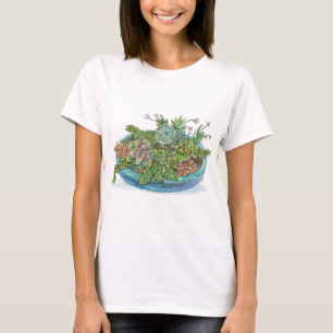 Camiseta Arredondar Jardim Suculento