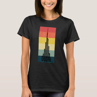 Camiseta Arrefecer Dubai Burj Khalifa Arranha-céu Vintage R