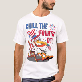 Camiseta Arrefecer o Quarto Divertido Pelicano Patriótico 