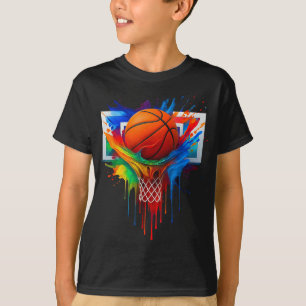 Camiseta Arremesso Colorido de Cotovelo Arco Colorido Lâmpa