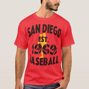 Camiseta Arremesso de Beisebol Vintage San Diego Est 1969