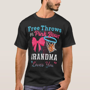 Camiseta Arremessos de basquete ou laços rosa a vovó ama vo