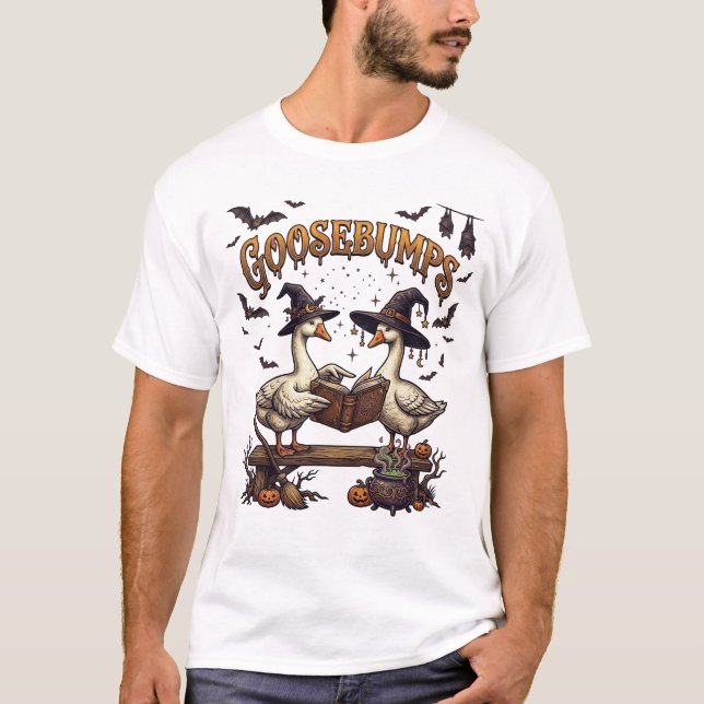 Camiseta Arrepios de Ganso Fantasmas de Halloween Chapéus d (Frente)