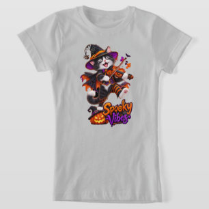 Camiseta Arrepios de Halloween Gato