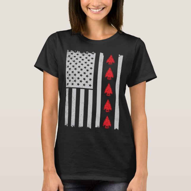 Camiseta Arrowhead hunter american flag hunting arrowheads (Frente)