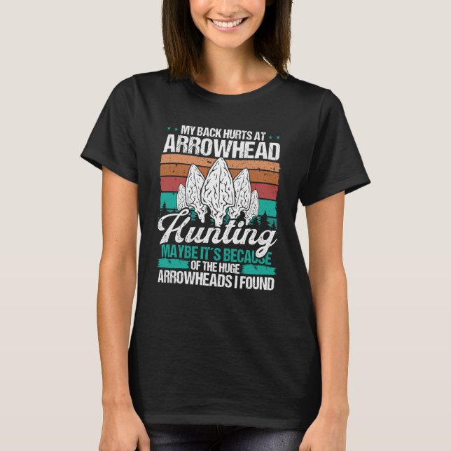 Camiseta Arrowhead Hunting Humor Back Injury Surgery  Colle (Frente)