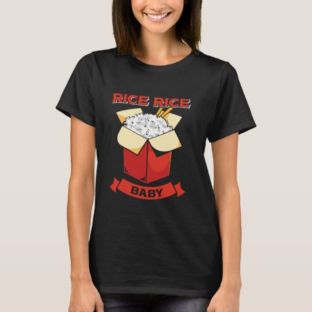 Camiseta Arroz-Comida chinês alcaçuz-bebê alcatrão asiático (Frente)