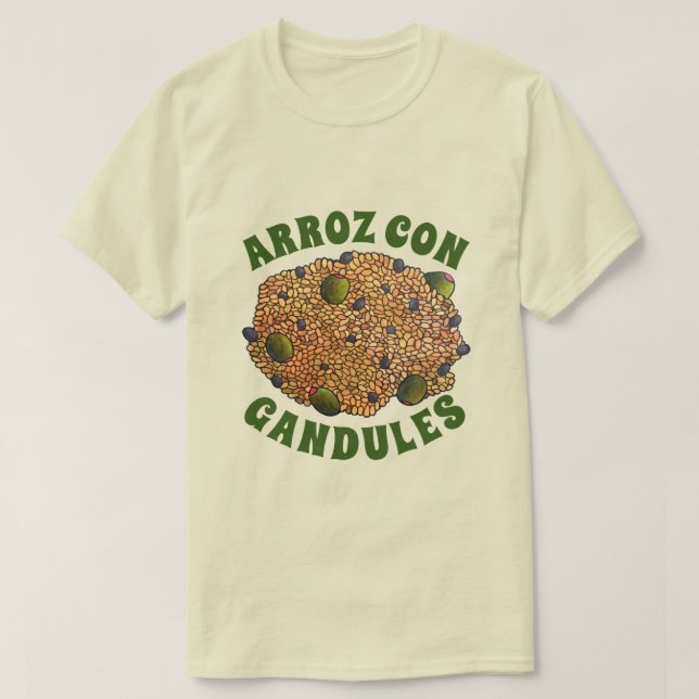 Camiseta Arroz con Gandules Puerto Rican Comida Rice Peas (Frente do Design)