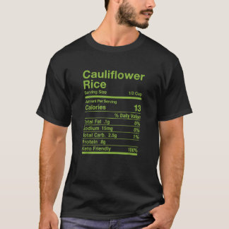 Camiseta Arroz-Couve-Flor Fatos Nutricionais Correspondente