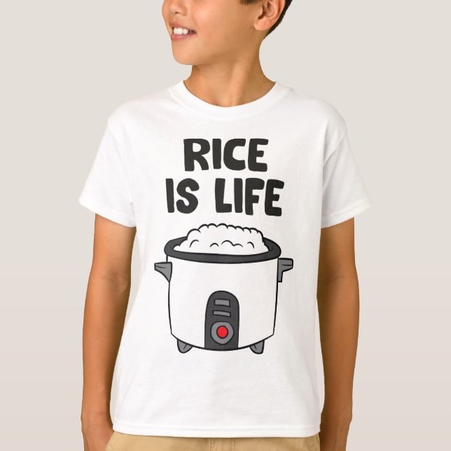 Camiseta Arroz é a vida Comida asiática Arroz chinês ama ar (Frente)