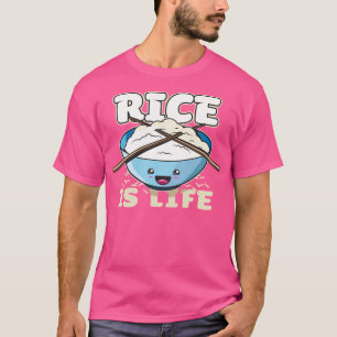 Camiseta Arroz É A Vida O Arroz De Comida De Caráter Bonito