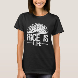 Camiseta Arroz é Vida Comida Asiática Cozinha Filipinas Fi