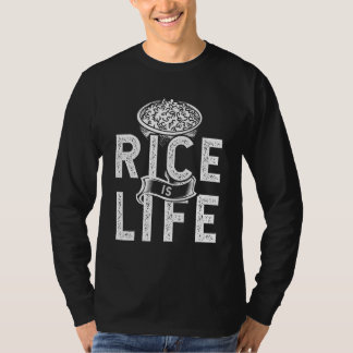 Camiseta Arroz Para Homens Arroz Comidas Asiáticos