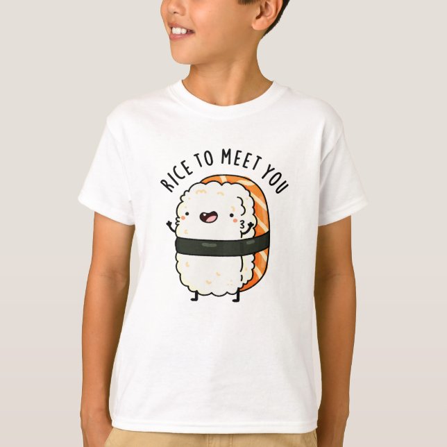 Camiseta Arroz Para Te Conhecer Engraçado Sushi Pun (Frente)