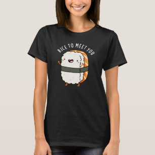 Camiseta Arroz Para Te Conhecer Engraçado Sushi Pun Dark BG