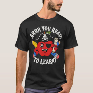 Camiseta ARRR Aprenda Professor Pirata Apple Volta às Aulas
