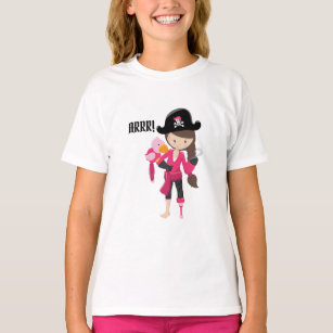 Camiseta ARRR! Papagaio-Rosa-Rosa-Rosa-Bonito-Pirata