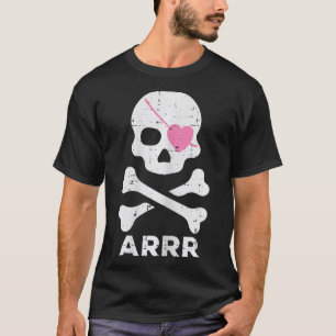Camiseta Arrr Pirate Heart Eyepatch Halloween Mulheres Cria