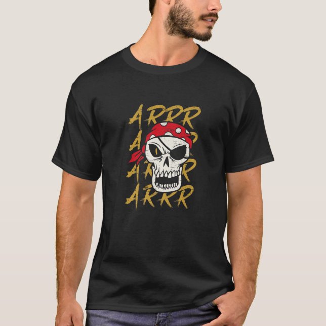 Camiseta Arrr Skeleton Sword Patch Hook (Frente)
