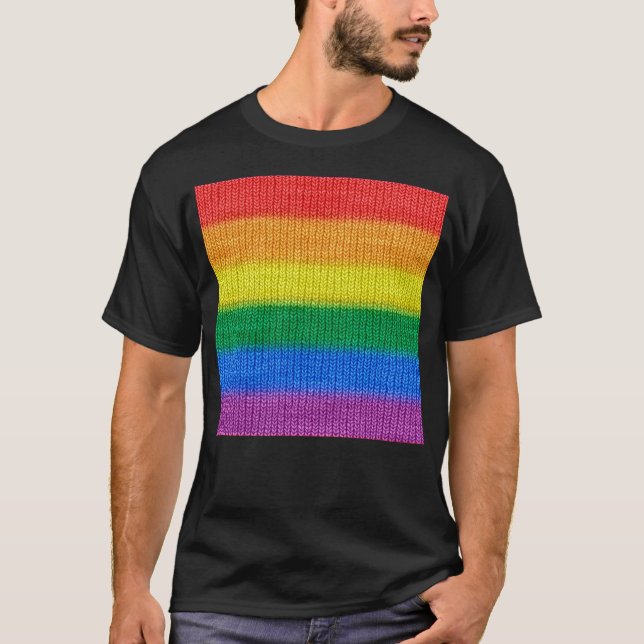 Camiseta Arrumação do Arco-íris com Sinalizador Stripes sem (Frente)