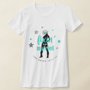 Camiseta Arrumando a Noiva Disco Despedida de Solteira Azul