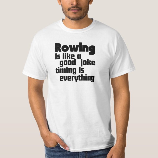 Camiseta Arrumar é como uma boa piada, timing é tudo (Frente)