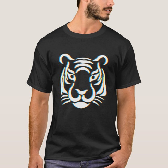 Camiseta Arsty Tiger Face | Desenho De Linha 2022 Ano Do T (Frente)