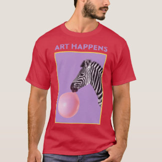 Camiseta Art Acontece Art Zebra Bubble Gum