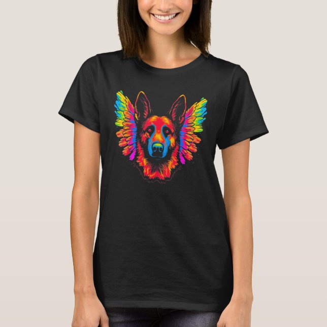 Camiseta Art Angel Heaven German Shepherd Dog (Frente)