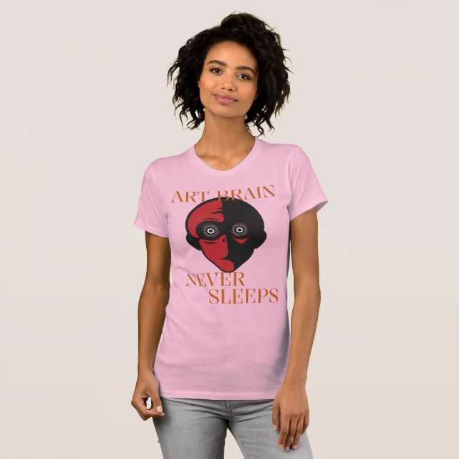Camiseta Art Brain Never Sleeps Creative Hobby Chaos (Frente Completa)